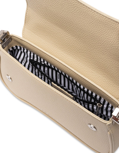 Mocha Zoe Wavy Baguette Shoulder Bag - Sage