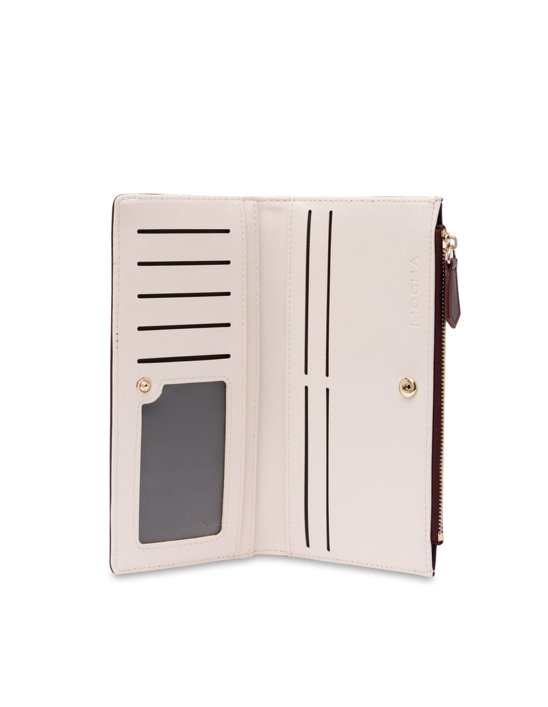 Mocha Classic Arya Wallet - Burgundy/Cream