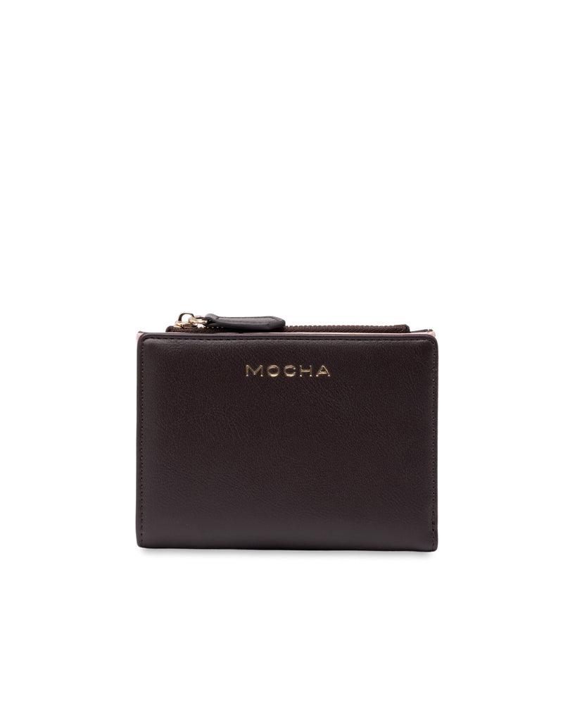 Mocha Small Classic Arya Wallet - Choc/Rose