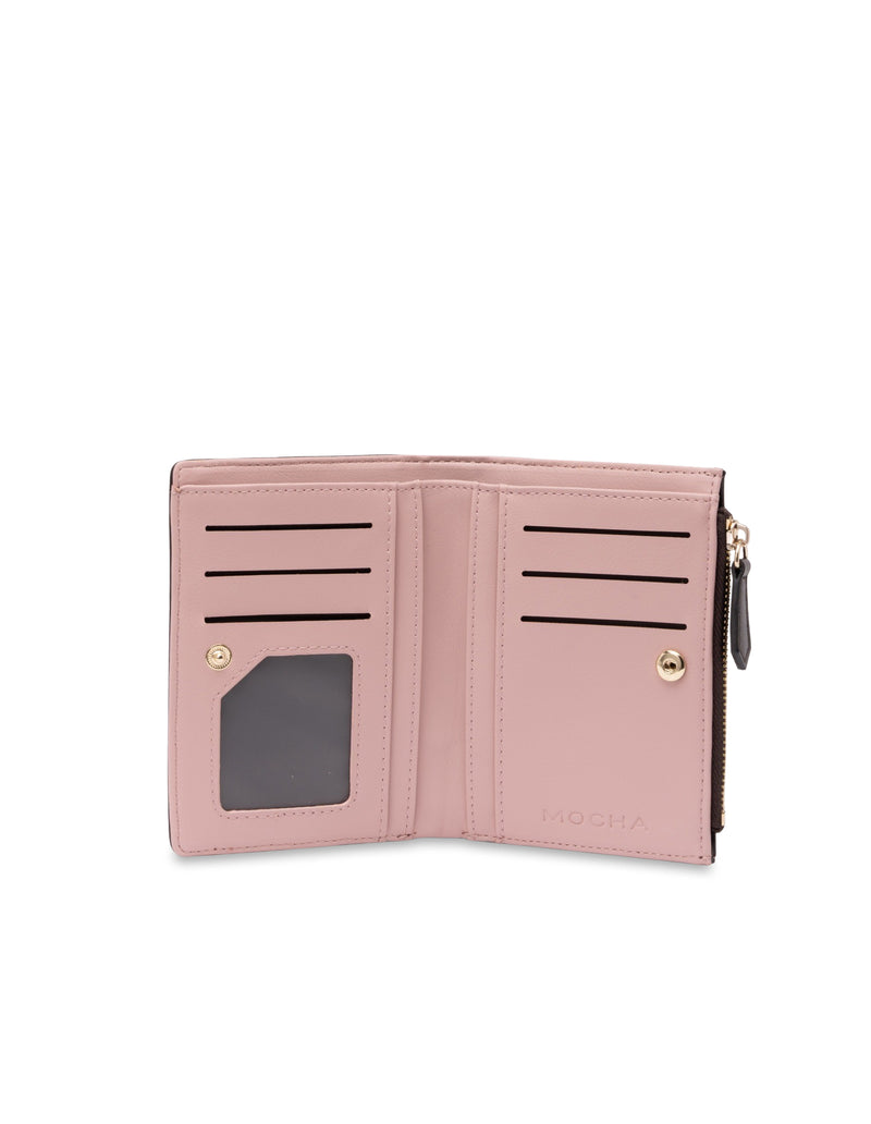 Mocha Small Classic Arya Wallet - Choc/Rose
