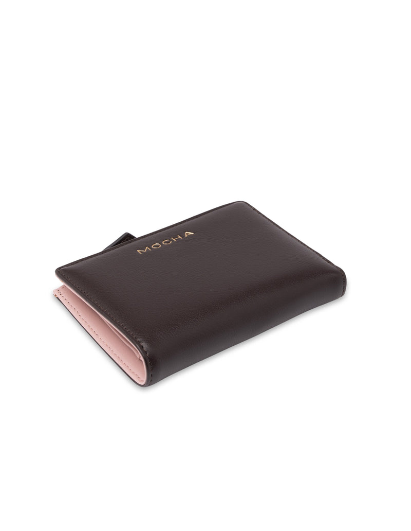 Mocha Small Classic Arya Wallet - Choc/Rose