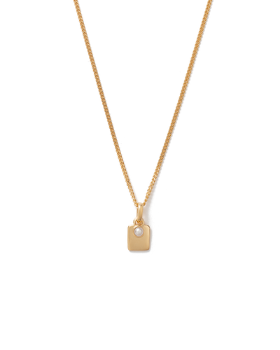Kirstin Ash Engravable Birthstone Necklace Freshwater Pearl (June) - Gold | Mocha Australia