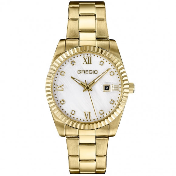 Gregio Mallory Watch Yellow Gold/White Face - Gold