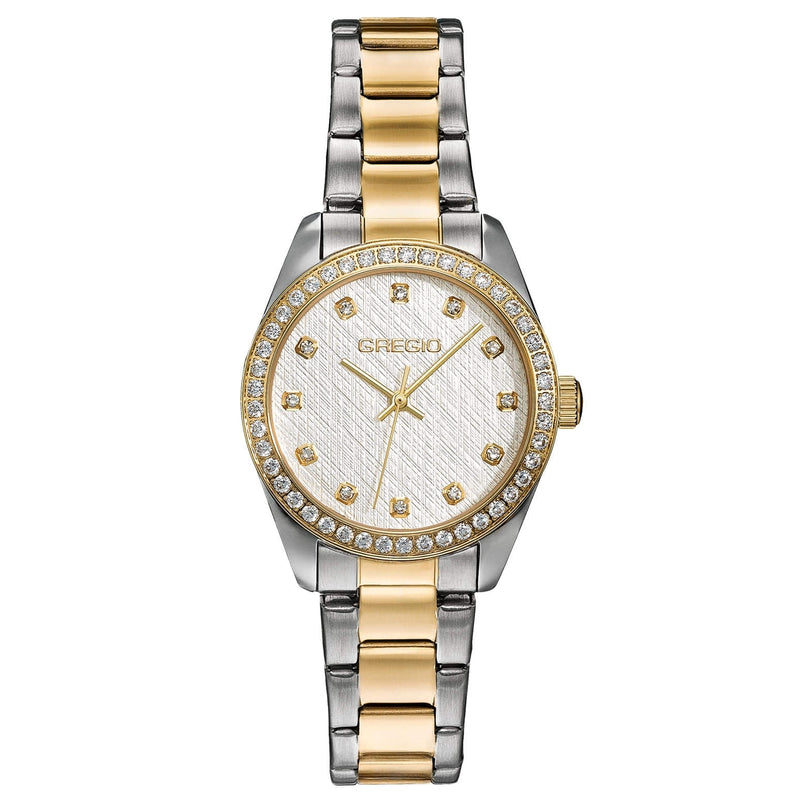 Gregio Nova Watch Two Tone White Face - Gold/Silver