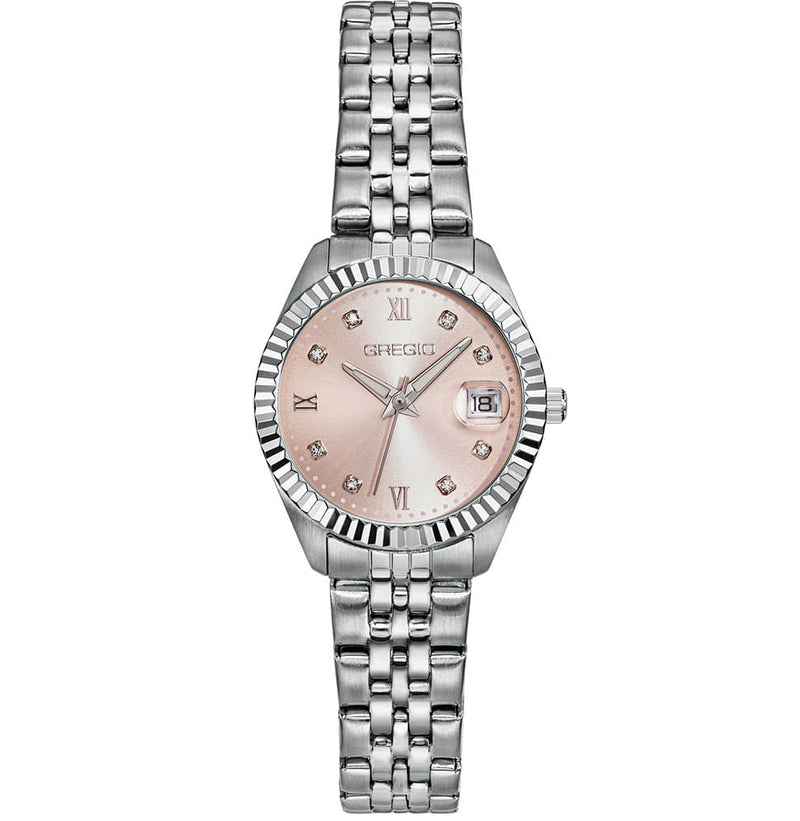 Gregio Mallory Petit Watch Pink Face - Silver