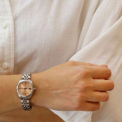 Gregio Mallory Petit Watch Pink Face - Silver