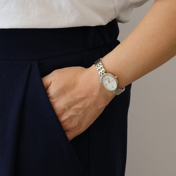 Gregio Arlo Watch Tone Tone/White Face - Silver/Gold