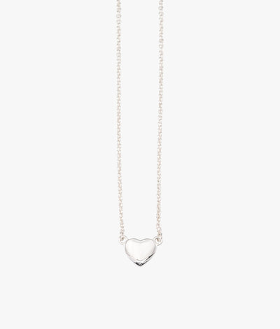 Von Treskow Cable Chain Necklace w/ Round Heart Pendant - Silver | Mocha Australia