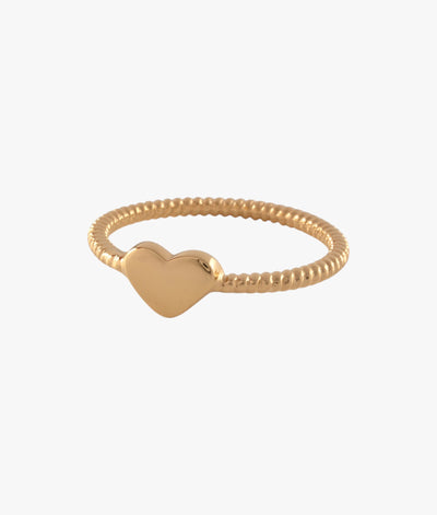 Von Treskow Twist Ring and Mini Heart - Gold | Mocha Australia
