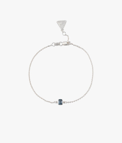 Von Treskow Fine Chain Bracelet w/ London Blue Topaz - Silver | Mocha Australia