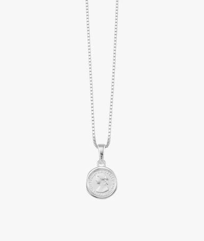 Von Treskow Box Chain Necklace w/ Bezelled Nano Token - Silver | Mocha Australia
