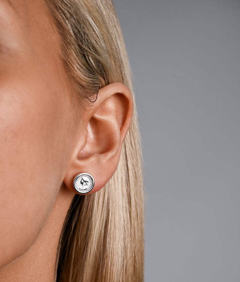 Von Treskow Studs w/ Nano Token - Silver | Mocha Australia