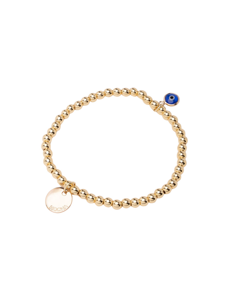 Isadora Stretchy Evil Eye Bracelet - Gold