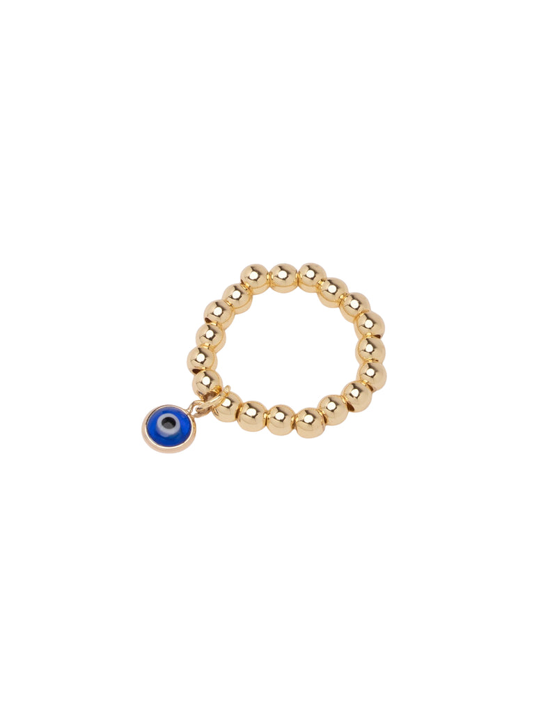 Isadora Stretchy Evil Eye Ring - Gold
