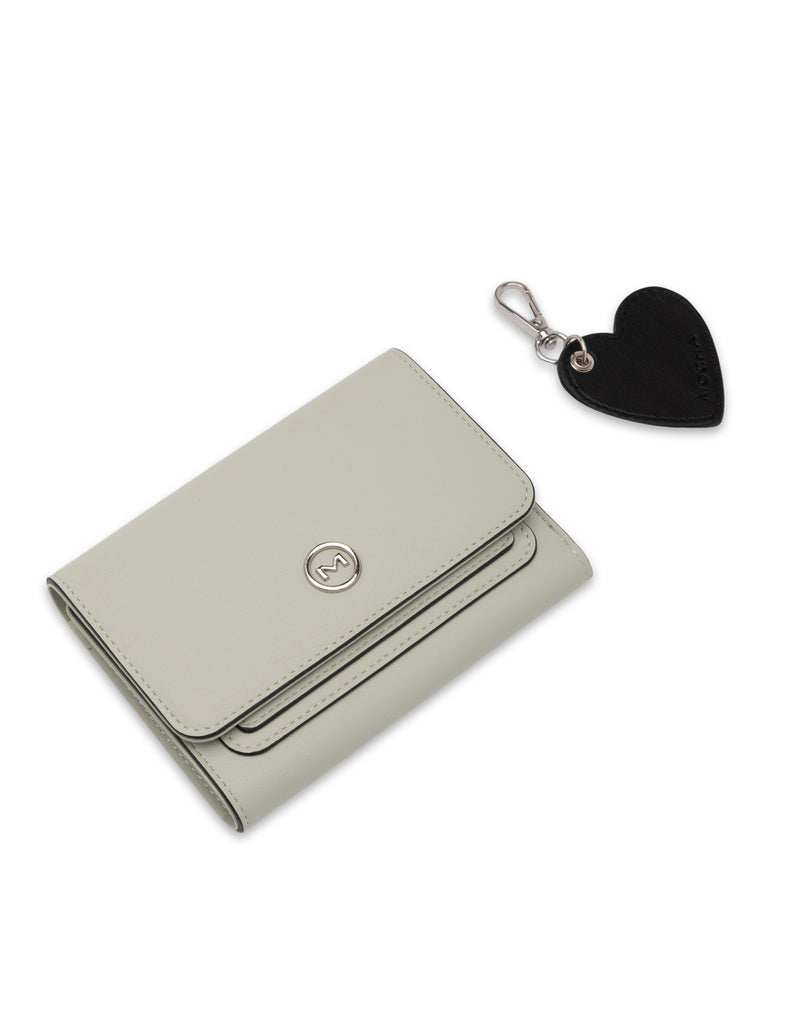 Mocha Gift Pack 3C - Madeline Wallet & Heart Keyring - Mint/Black