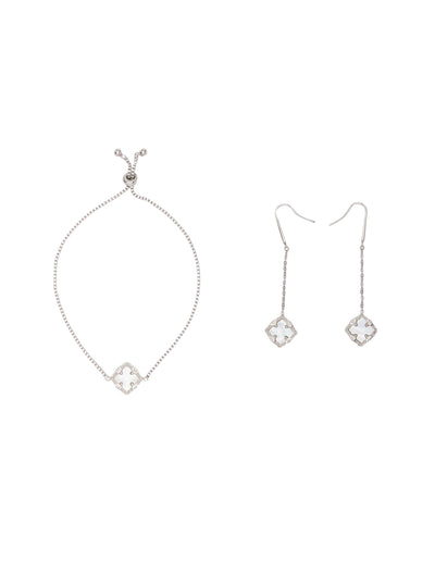 Mocha Gift Pack 10B - Delaney Baroque Pearl Bracelet & Earring - Silver