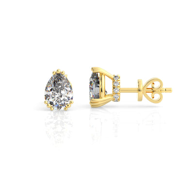 Georgini Elegant Essentials 7mm Pear Cut Hidden Halo Studs - Gold