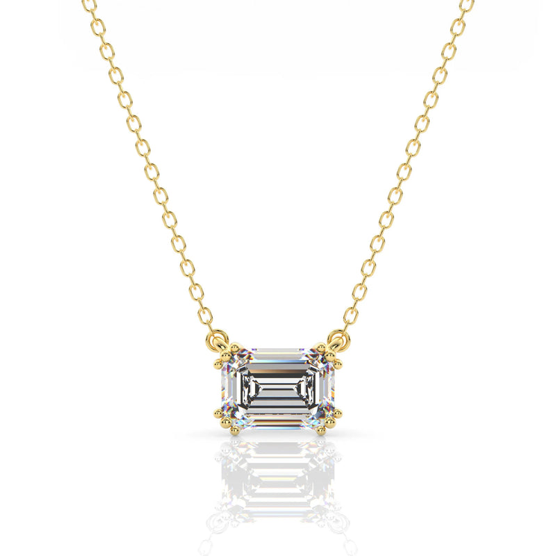 Georgini Elegant Essentials 7mm Emerald Cut Hidden Halo Pendant - Gold