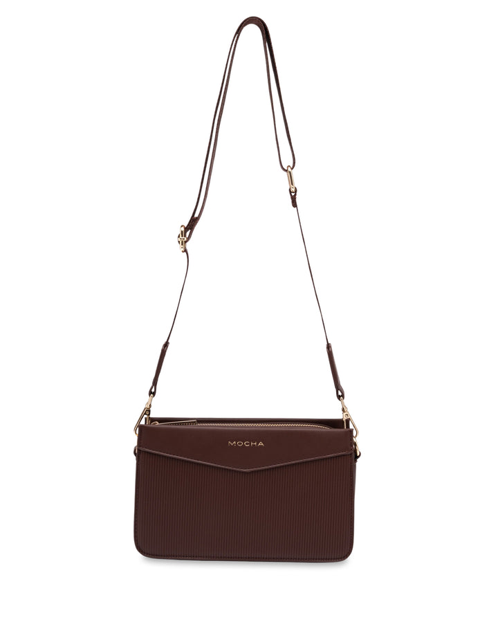 Mocha Tessa Tri-Boxy Crossbody - Chocolate