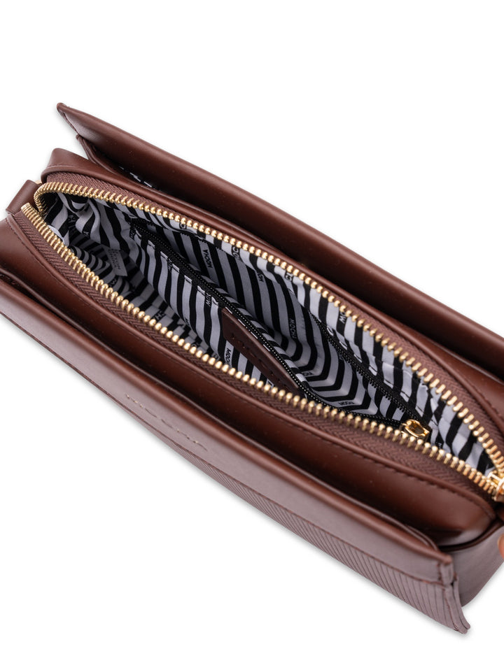 Mocha Tessa Tri-Boxy Crossbody - Chocolate