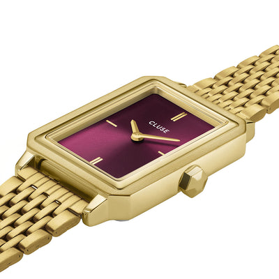 CLUSE Fluette Double Strap - Gold Link/Wine