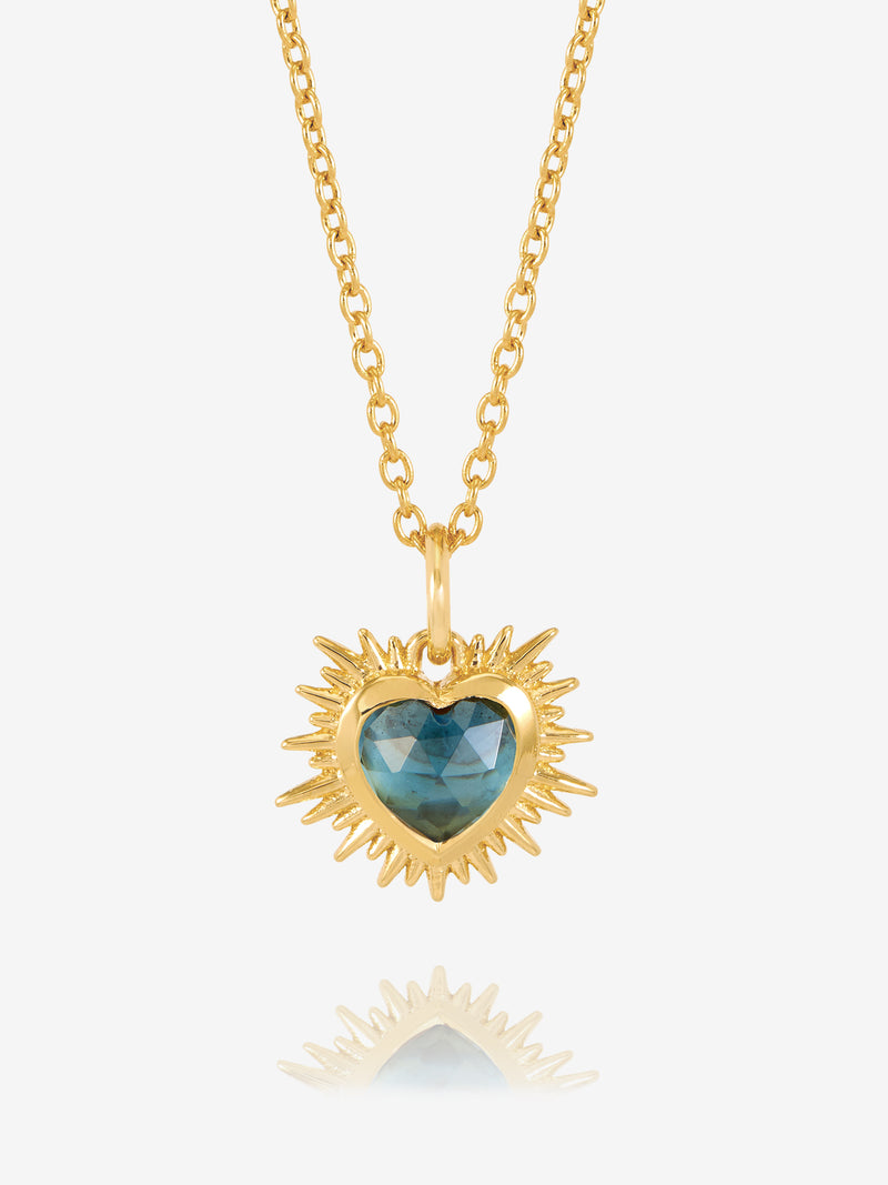 Rachel Jackson Electric Love Birthsone Heart Necklace DECEMBER - Gold