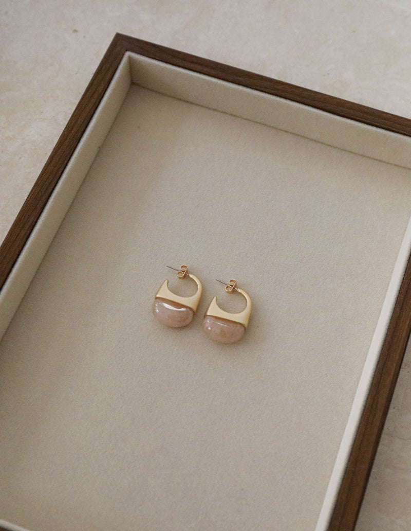 Zahar Poppy Earrings Pink - Gold | Mocha Australia
