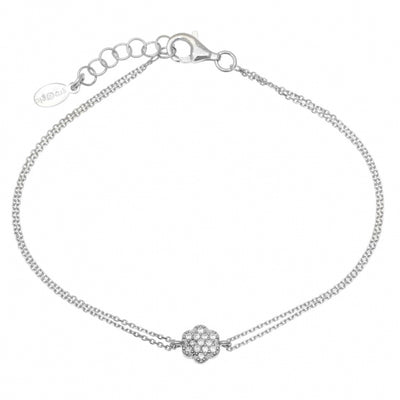 Gregio Simply Me/ Tiny Shiny Bracelet w/ Cz Flower - Silver | Mocha Australia