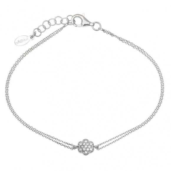 Gregio Simply Me/ Tiny Shiny Bracelet w/ Cz Flower - Silver | Mocha Australia