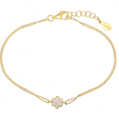 Gregio Simply Me/ Tiny Shiny Yg Bracelet w/ Cz Flower - Gold | Mocha Australia