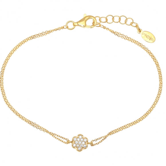 Gregio Simply Me/ Tiny Shiny Yg Bracelet w/ Cz Flower - Gold | Mocha Australia
