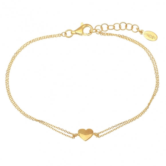 Gregio Simply Me/Tiny Shiny Bracelet w/ Heart - Gold | Mocha Australia