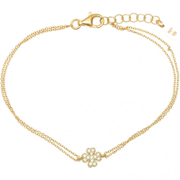 Gregio Simply Me/Tiny Shiny Bracelet w/ CZ Clover - Gold | Mocha Australia