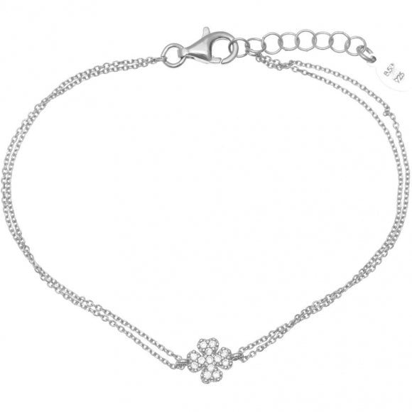 Gregio Simply Me/Tiny Shiny Bracelet w/ CZ Clover - Silver | Mocha Australia