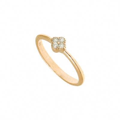 Gregio Simply Me/ Tiny Shiny Yg Ring w/ Cz Flower - Gold | Mocha Australia