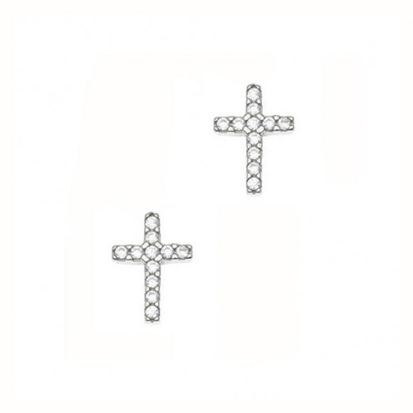 Gregio Simply Me/Tiny Shiny CZ Cross Studs - Silver | Mocha Australia