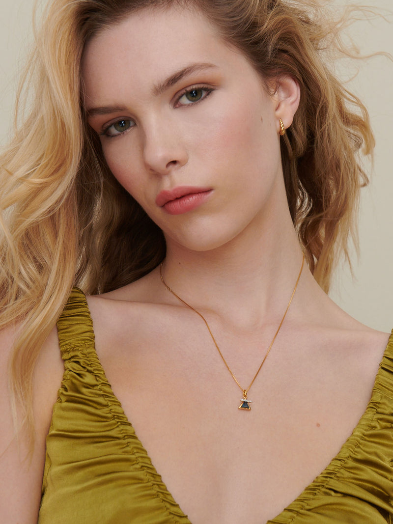 Rachel Jackson Elements Air Sign London Blue Topaz Necklace - Gold | Mocha Australia