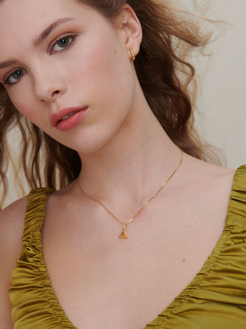 Rachel Jackson Elements Fire Sign Citrine Necklace - Gold | Mocha Australia