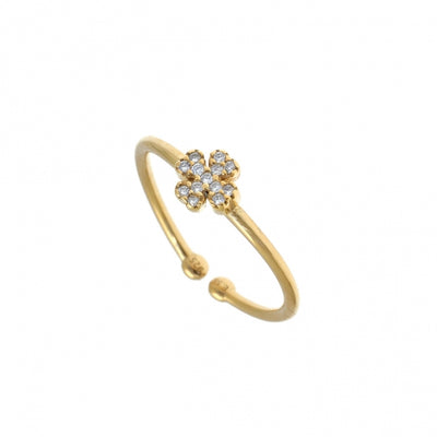 Gregio Simply Me Yg Ring w/ Cz Clover - Gold | Mocha Australia
