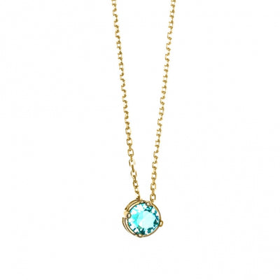 Gregio Simply Me/ Tiny Shiny Yg Necklace w/ Blue Cz - Gold | Mocha Australia