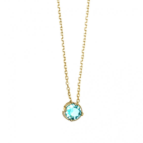 Gregio Simply Me/ Tiny Shiny Yg Necklace w/ Blue Cz - Gold | Mocha Australia