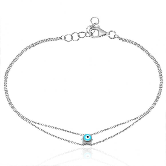 Gregio Bracelet W/ Cube Evil Eye - Silver