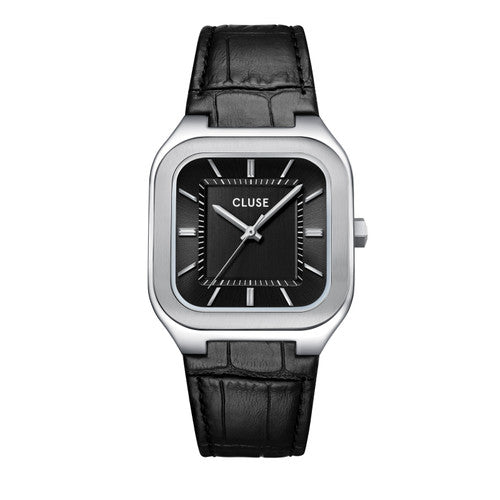 CLUSE Quadrus Leather - Black/Silver