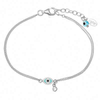 Gregio Bracelet W/ Blue Enamel Eye- Silver | Mocha Australia