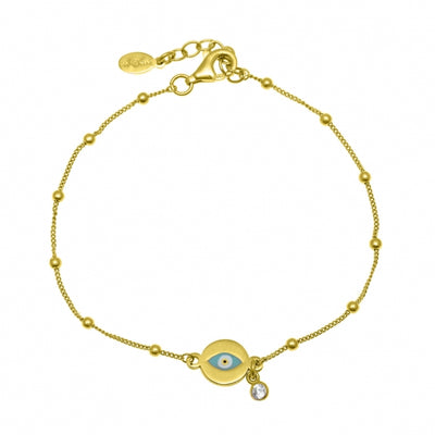 Gregio Bracelet W/ Ball Chain and Evil Eye- Gold | Mocha Australia