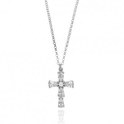 Gregio Color Me/ Rainbow Necklace W/ CZ Cross - Silver | Mocha Australia