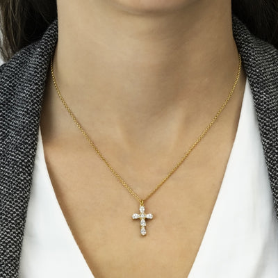 Gregio Color Me/ Rainbow Necklace W/ CZ Cross - Gold | Mocha Australia