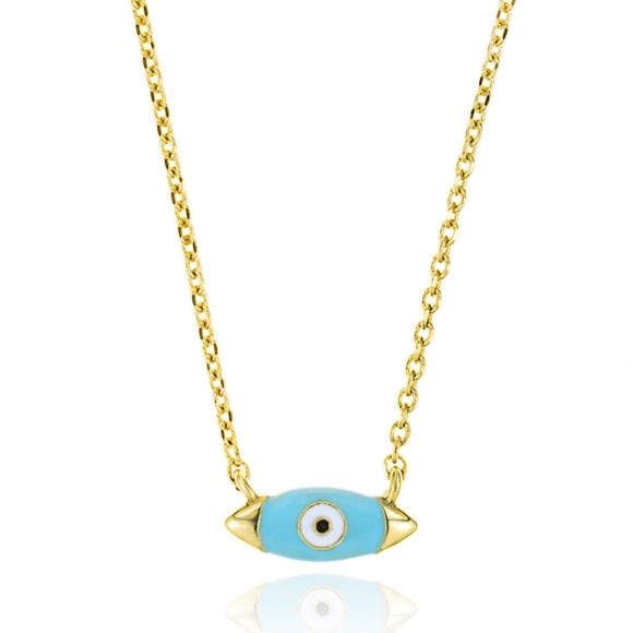 Gregio Wish Luck/New In Necklace w/ Enamel Evil Eye | Mocha Australia