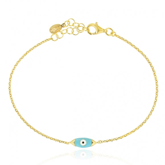 Mocha Gregio Wish Luck/New In Bracelet w/ Enamel Evil Eye | Mocha Australia