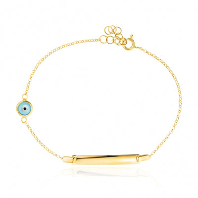 Gregio Wish Luck/Lucky Moments Bracelet w/ Evil Eye & Bar - Gold | Mocha Australia